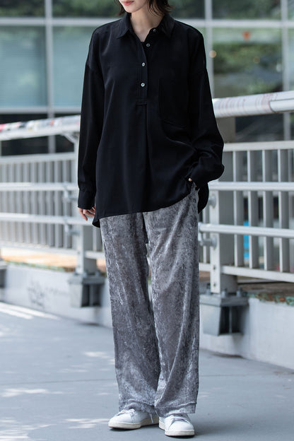 Munich ヴィンテージサテンプルオーバーシャツ【MN252T65】