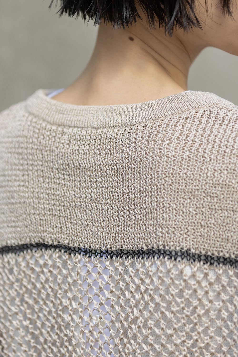 Munich リブ編み×スカシ編みニットジレ【MN261K07】