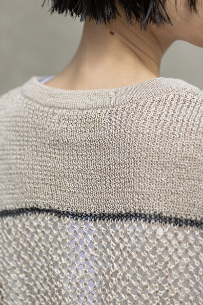 Munich リブ編み×スカシ編みニットジレ【MN261K07】