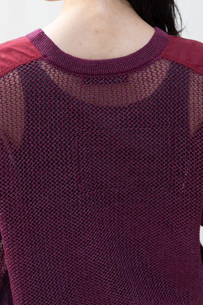 Munich スカシ編みニット×タフタドッキングショートプルオーバー【MN261K05】