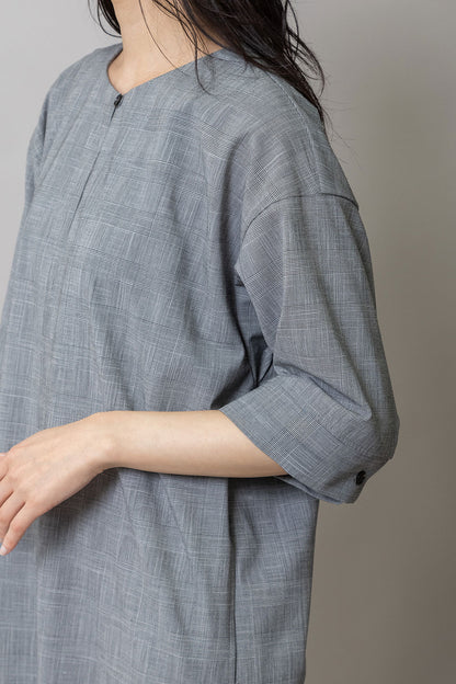 Munich ドライチェックキーネックワンピース【MN262N05】