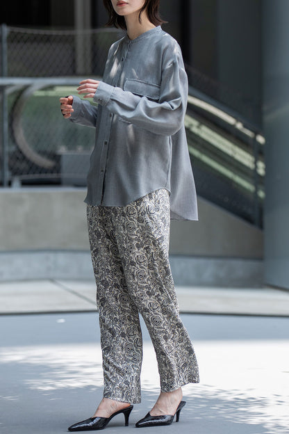 Munich ウォッシャブルウールビエラバンドカラーシャツ【MN252T61】