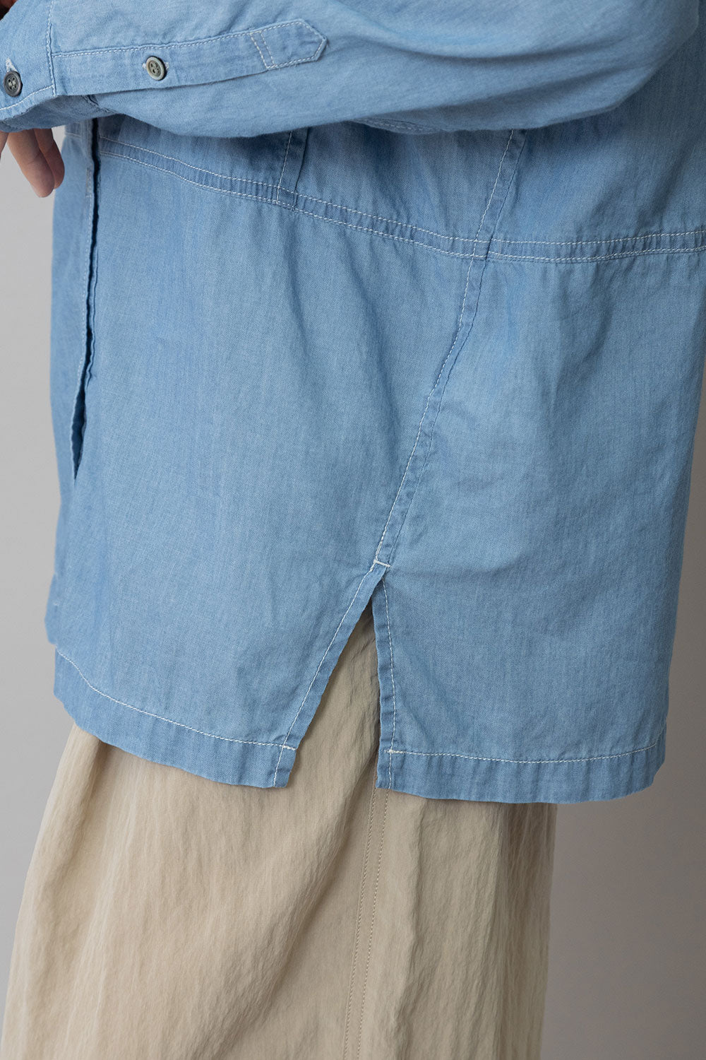 Munich 2.25ozシアーデニムバンドカラーシャツ【MN261T48】