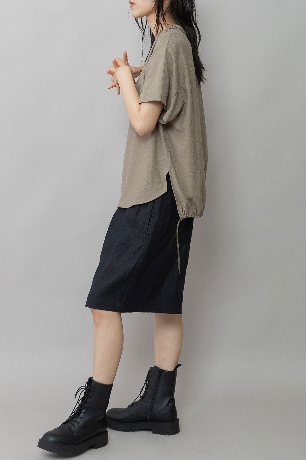 Munich ブークレーライトジャージドローストリングヘムトップス【MN261U17】