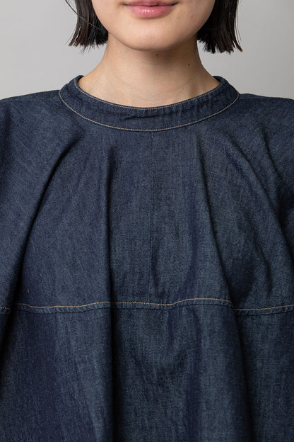 Munich 6ozスラブデニム２wayクロップドシャツ【MN261T14】