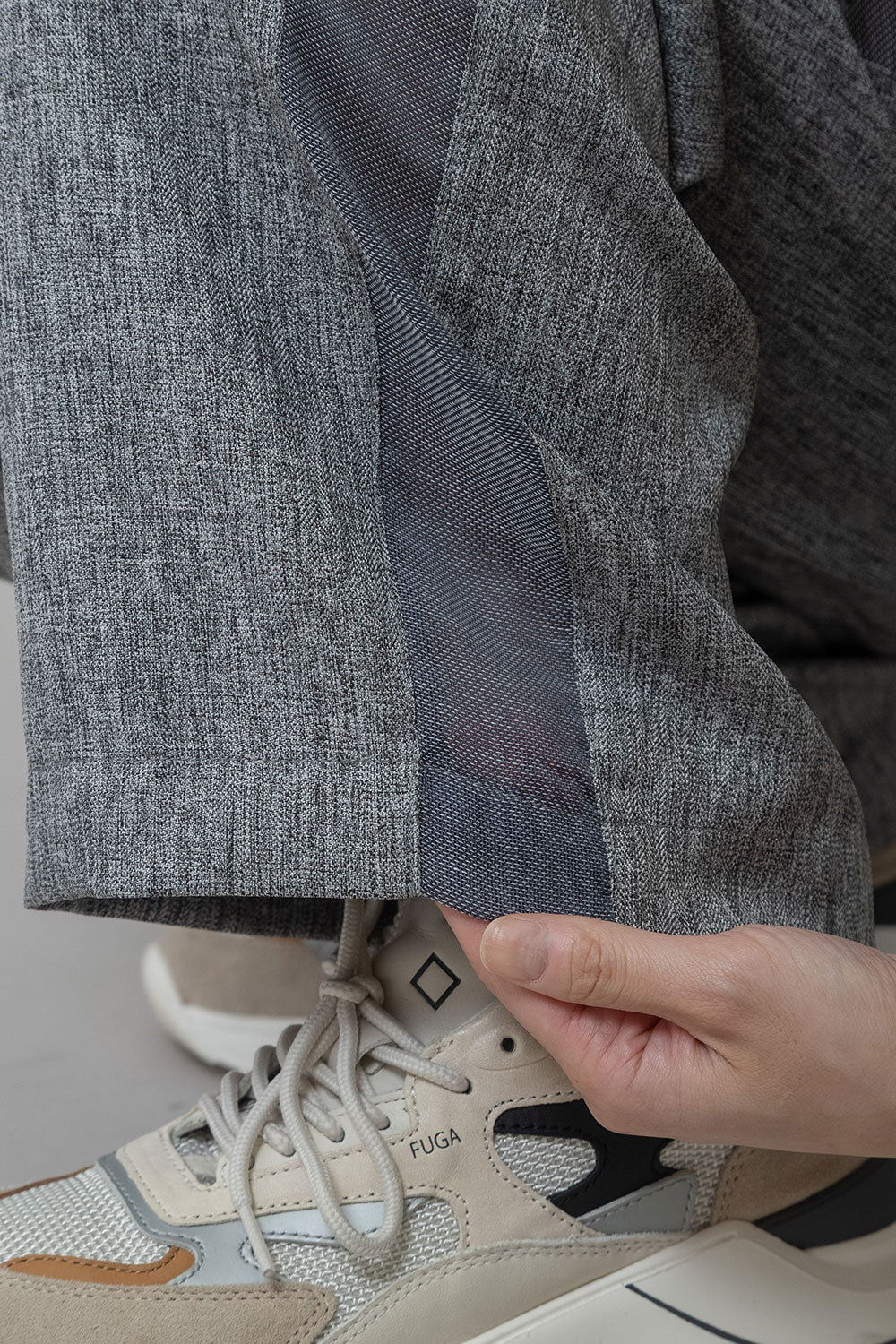 Munich ツイード調ツイル×メッシュサイドストライプパンツ【MN261P24】