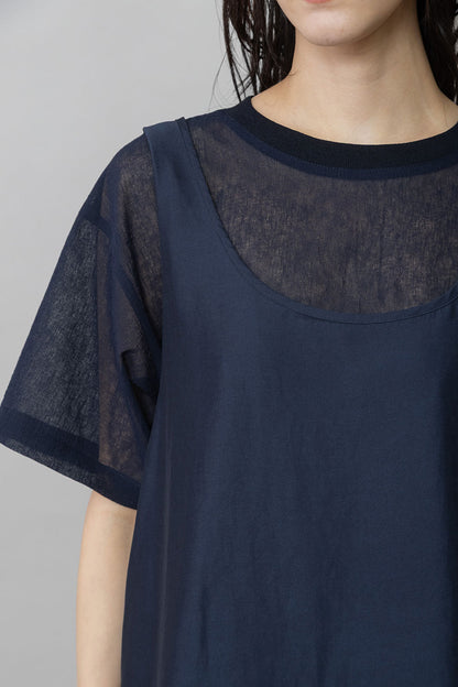 Munich ヴィンテージボイル×ドライツイルレイヤードトップス【MN261T45】