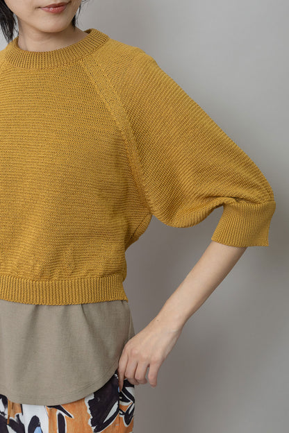 Munich コットンニットバックベルトディテールプルオーバー【MN261K16】