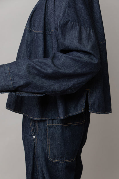 Munich 6ozスラブデニム２wayクロップドシャツ【MN261T14】