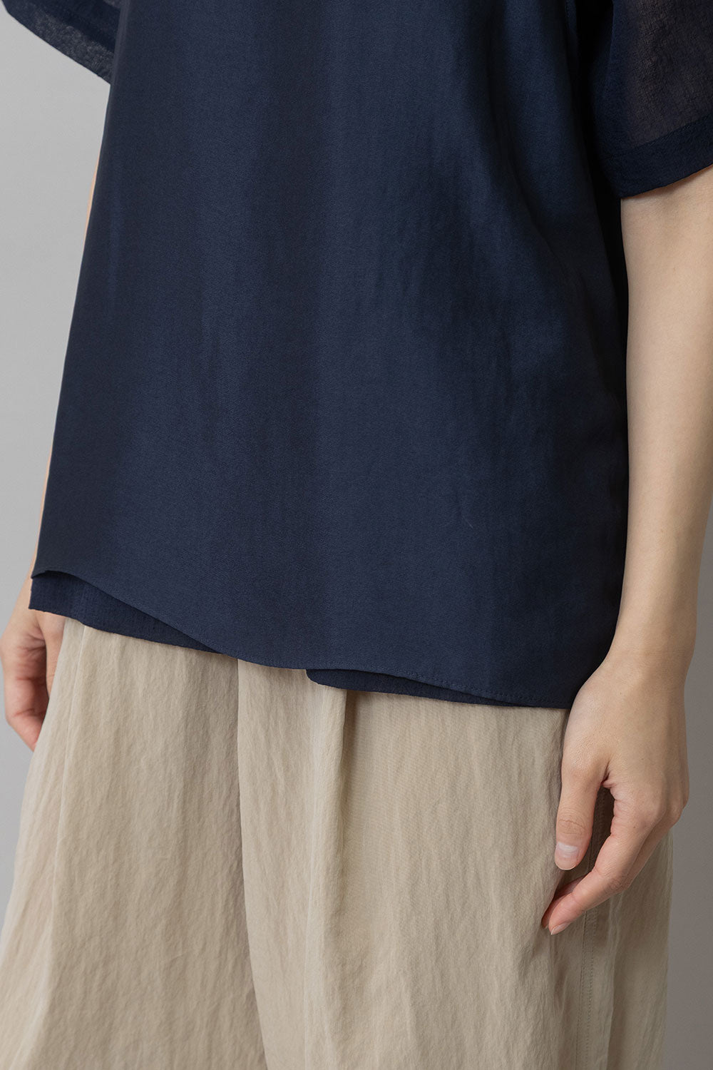 Munich ヴィンテージボイル×ドライツイルレイヤードトップス【MN261T45】