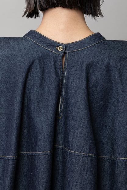 Munich 6ozスラブデニム２wayクロップドシャツ【MN261T14】