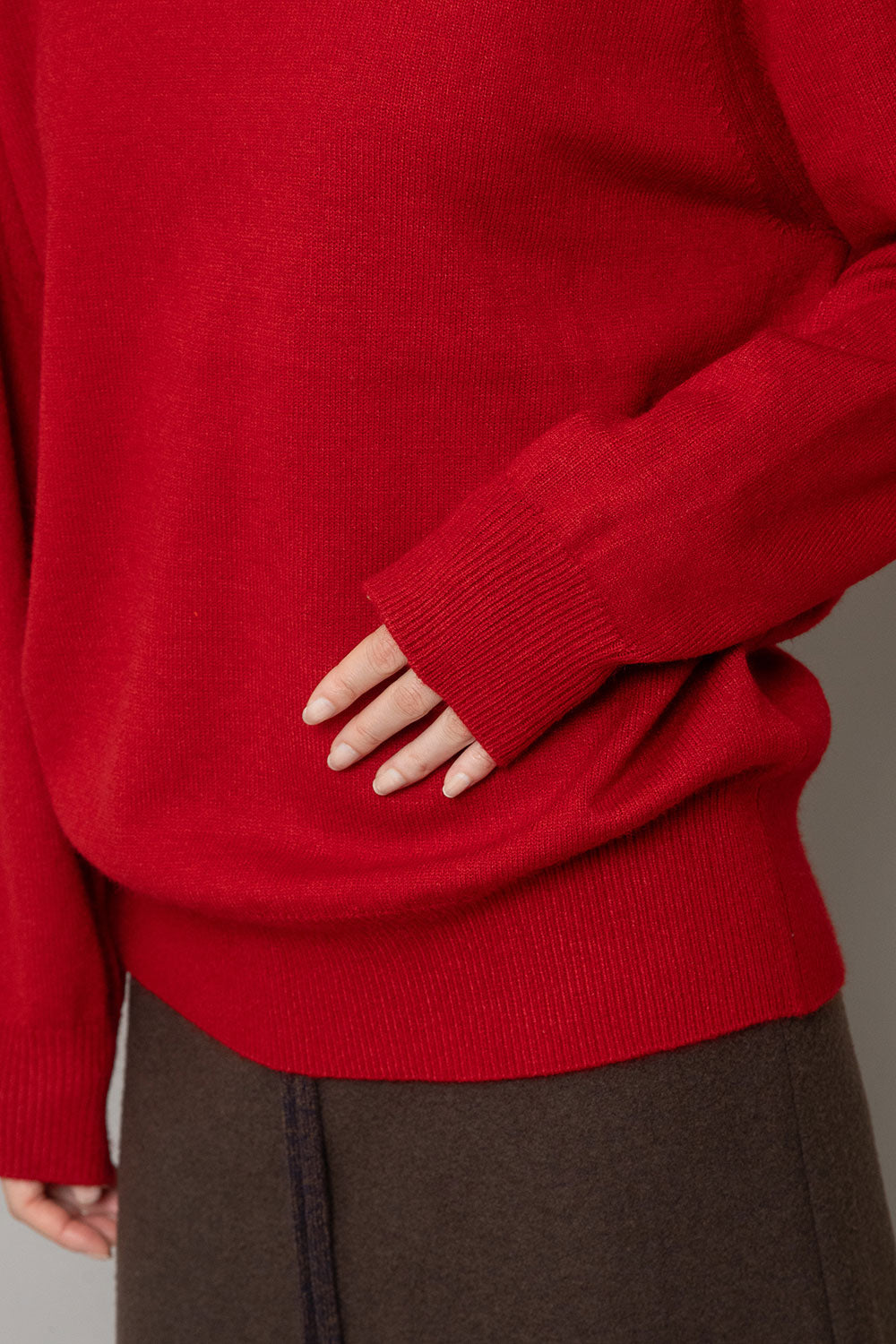 Munich 天竺編みニット スカーフセットプルオーバー【MN262K21】
