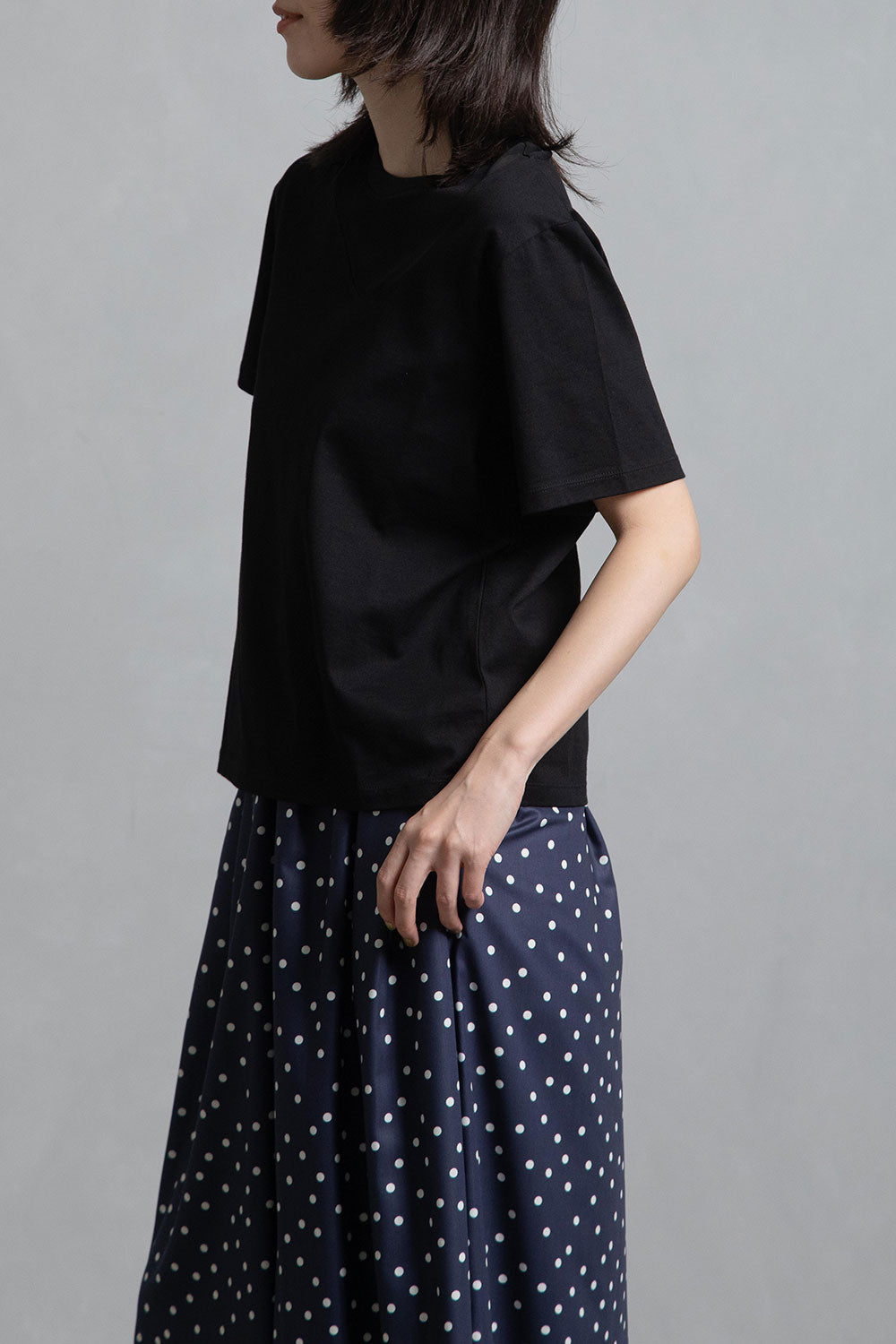 MARECHAL TERRE ブラック半袖Tシャツ MARECHAL TERRE マルシャルテル クルーネックTシャツ 半袖