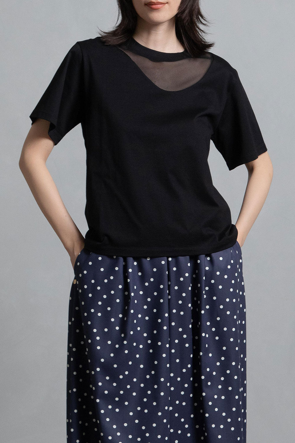 MARECHAL TERRE 部分メッシュTシャツ【ZMT252CT132】