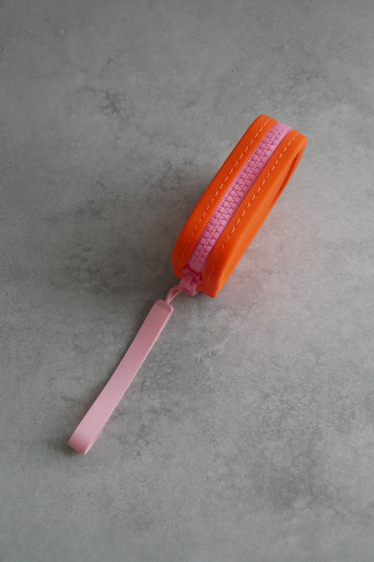 mellowbear Washable Treats holder - 《Square》 Mikan Orange / Pink