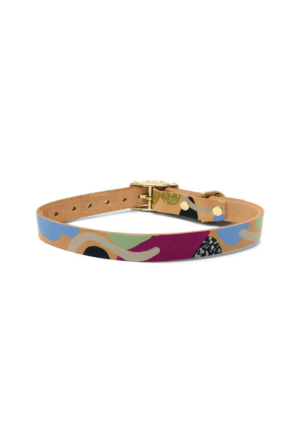 NICE DIGS SNAKES AND LADDERS LEATHER DOG COLLAR
