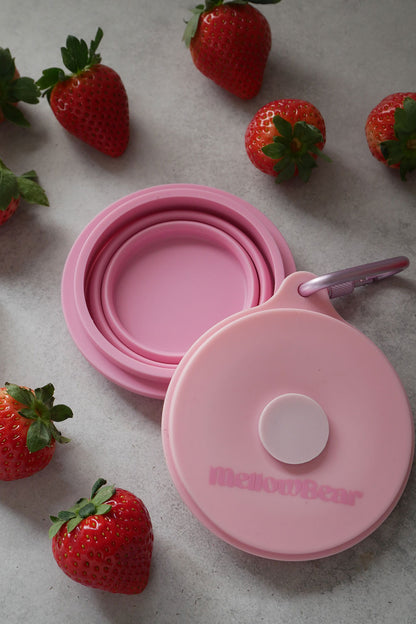 mellowbear 《限定色》蓋付きお水飲みボウル - Sunset / Baby Pink