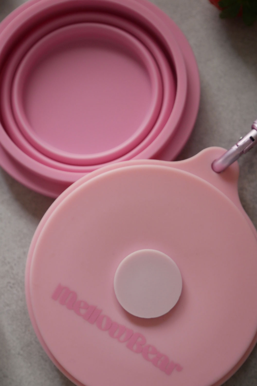 mellowbear 《限定色》蓋付きお水飲みボウル - Sunset / Baby Pink