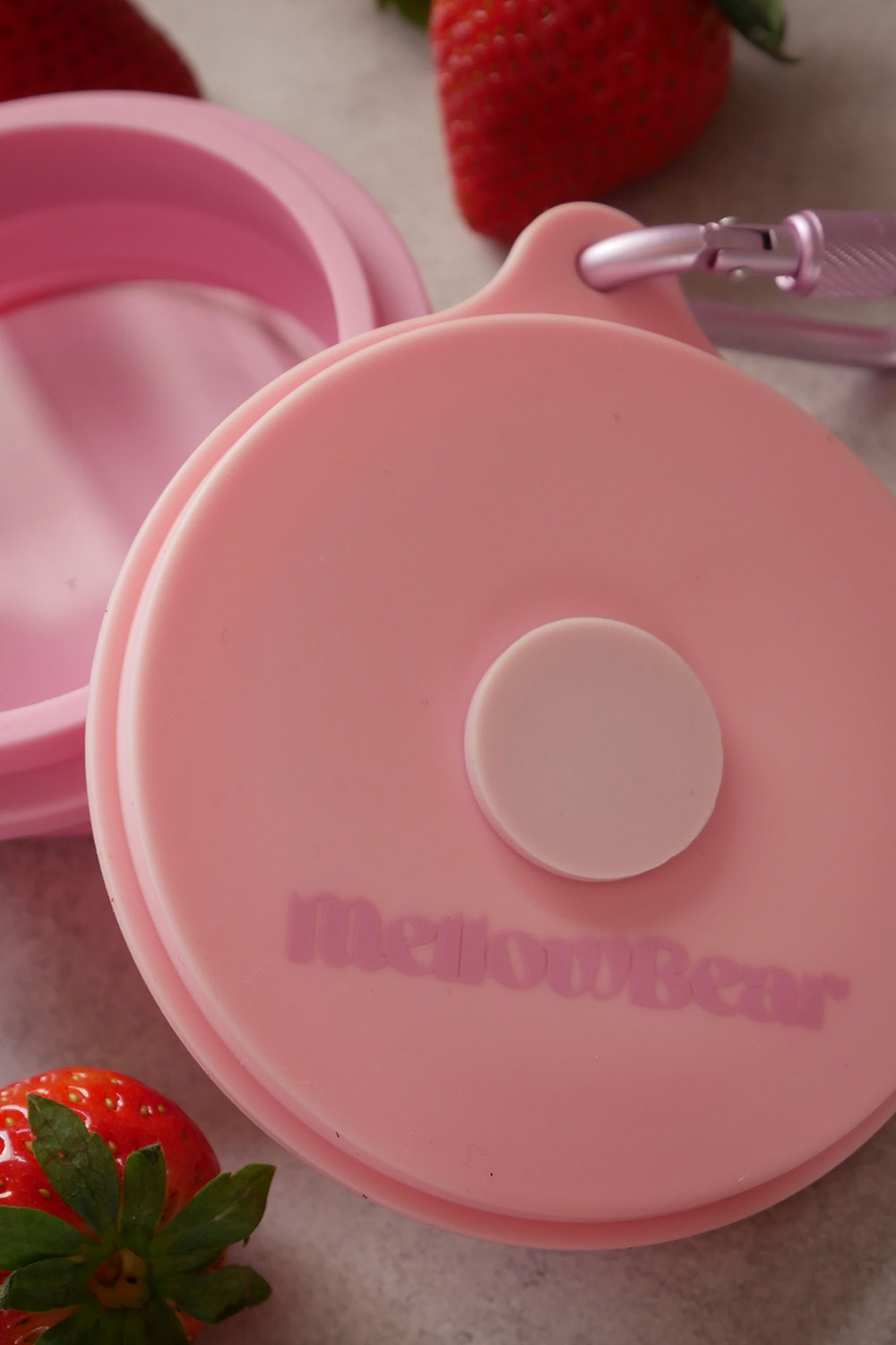 mellowbear 《限定色》蓋付きお水飲みボウル - Sunset / Baby Pink