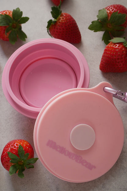 mellowbear 《限定色》蓋付きお水飲みボウル - Sunset / Baby Pink