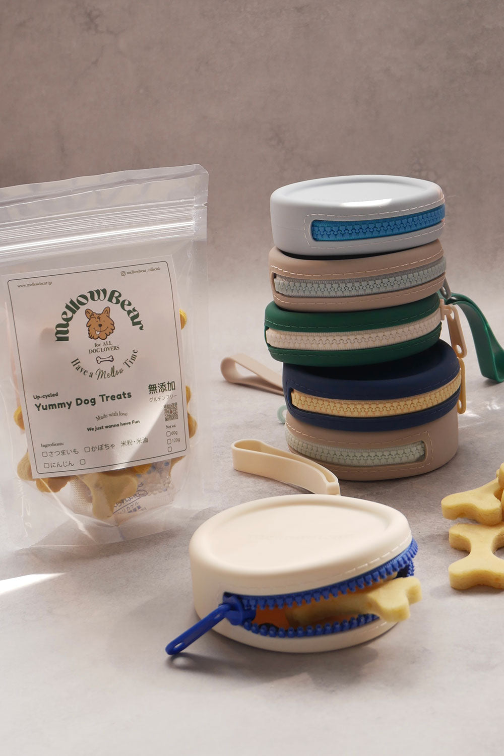 mellowbear Washable Treats holder - Beige / Mint Blue