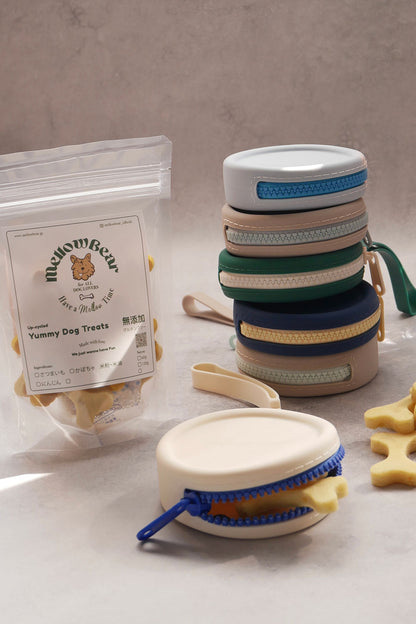 mellowbear Washable Treats holder - Beige / Mint Blue