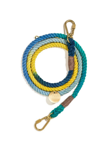 FOUND MY ANIMAL COTTON ROPE DOG LEASH, ADJUSTABLE & HANDCRAFTED - AZURE