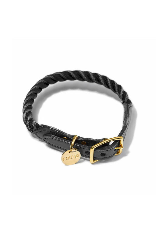 FOUND MY ANIMAL NYLON ROPE CAT & DOG COLLAR - BLACK
