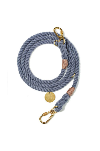 FOUND MY ANIMAL UP-CYCLED ROPE DOG LEASH, ADJUSTABLE - BLUE JEAN