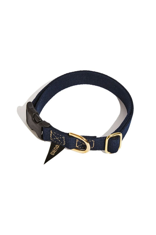 FOUND MY ANIMAL CLASSIC COTTON DOG COLLAR - NAVY