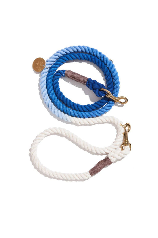 FOUND MY ANIMAL COTTON ROPE DOG LEASH, ADJUSTABLE & SECURE BOLT SNAP - COBALT