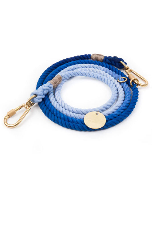 FOUND MY ANIMAL COTTON ROPE DOG LEASH, ADJUSTABLE - LATTY BLUE