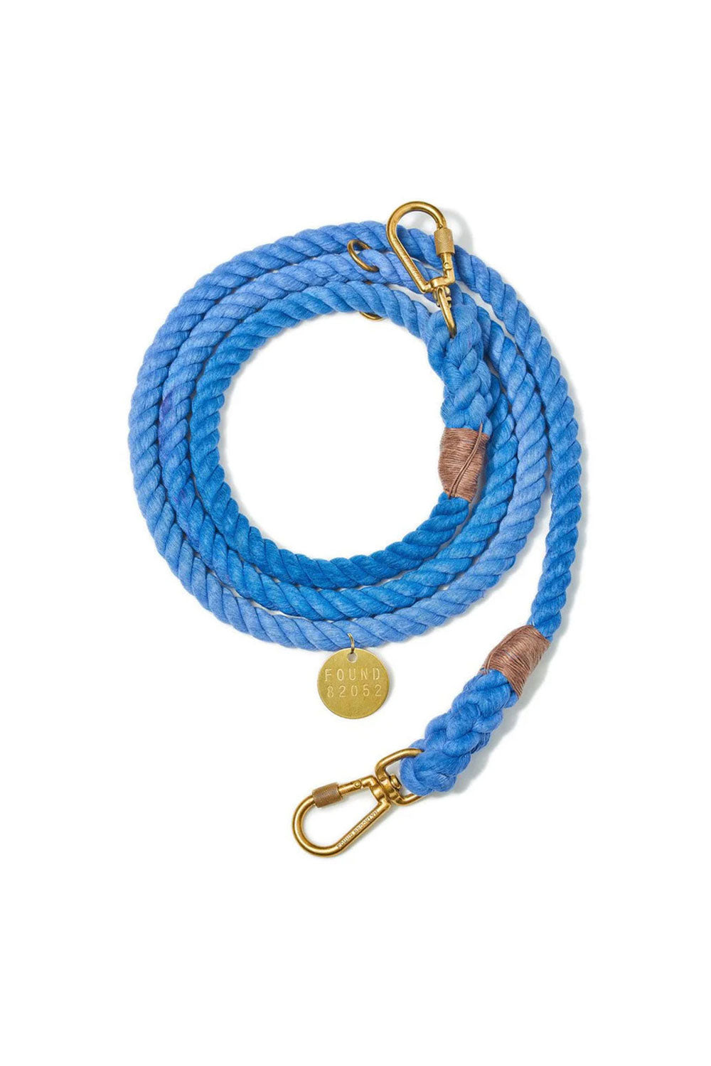 FOUND MY ANIMAL COTTON ROPE DOG LEASH, ADJUSTABLE - PERIWINKLE