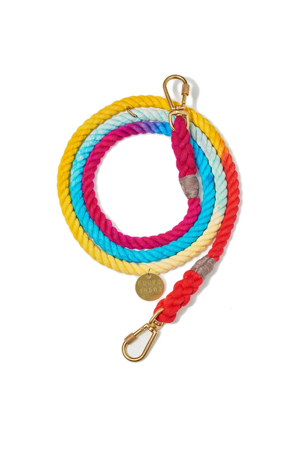 FOUND MY ANIMAL OMBRE COTTON ROPE DOG LEASH, ADJUSTABLE