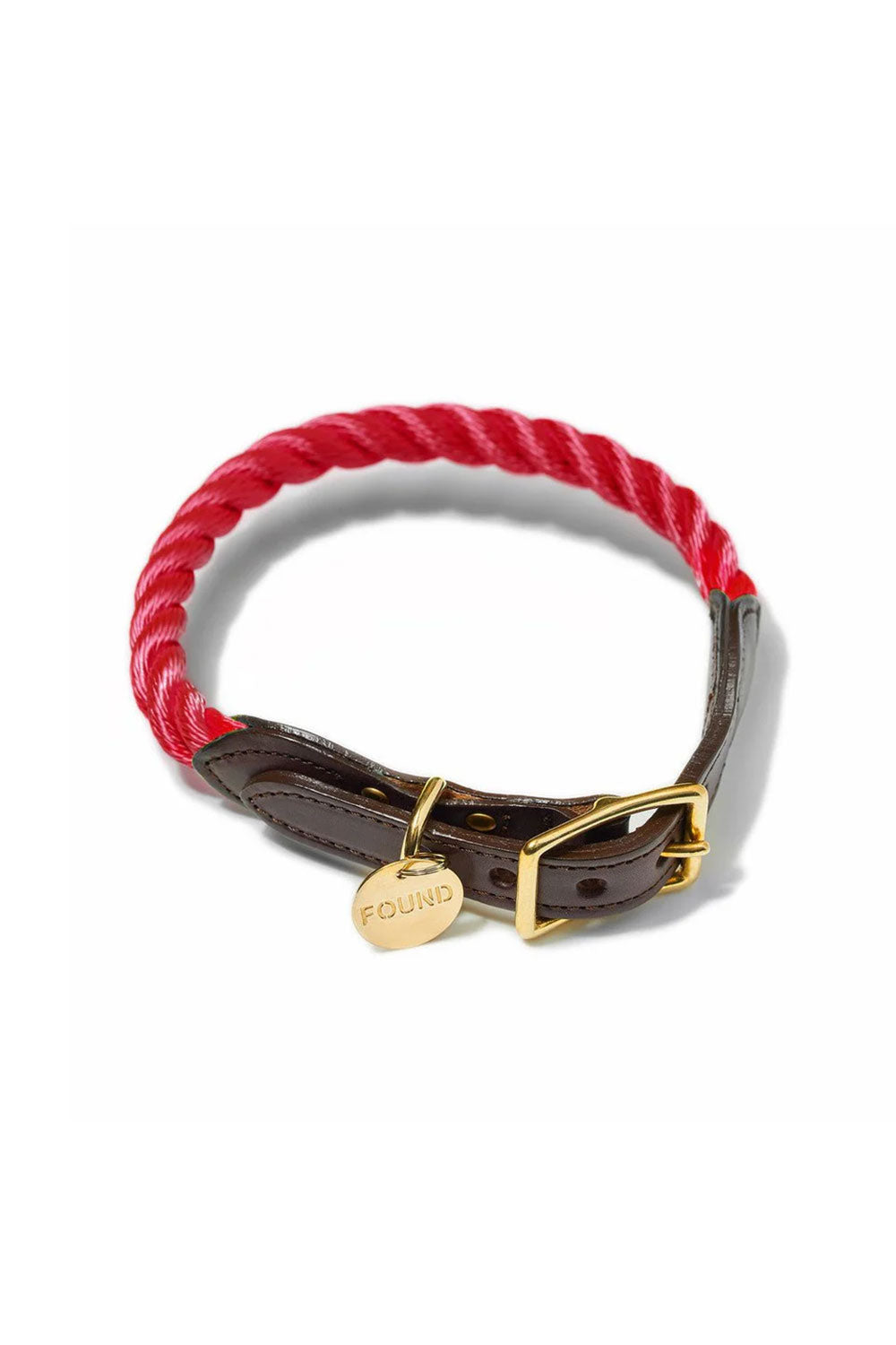 FOUND MY ANIMAL ROPE & LEATHER CAT & DOG COLLAR
