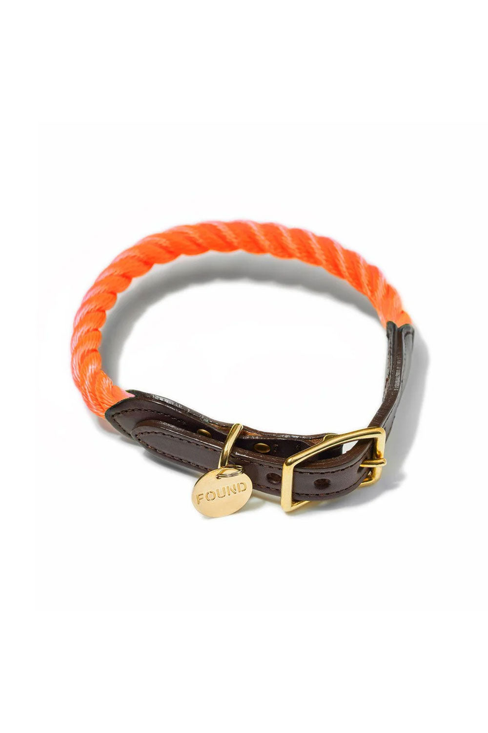 FOUND MY ANIMAL ROPE & LEATHER CAT & DOG COLLAR