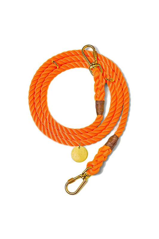 FOUND MY ANIMAL NYLON ROPE DOG LEASH, ADJUSTABLE - RESCUE ORANGE