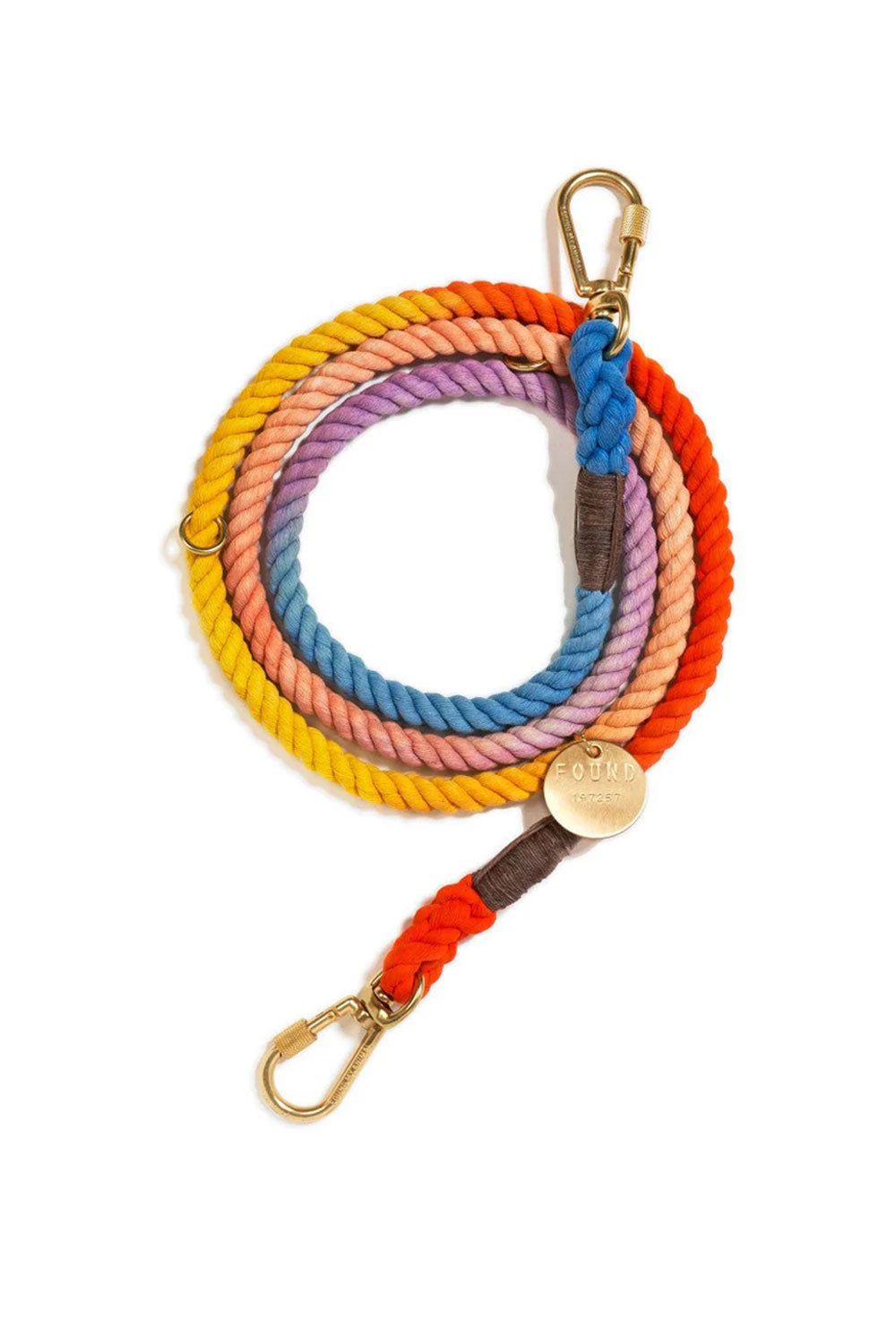 FOUND MY ANIMAL OMBRE COTTON ROPE DOG LEASH, ADJUSTABLE