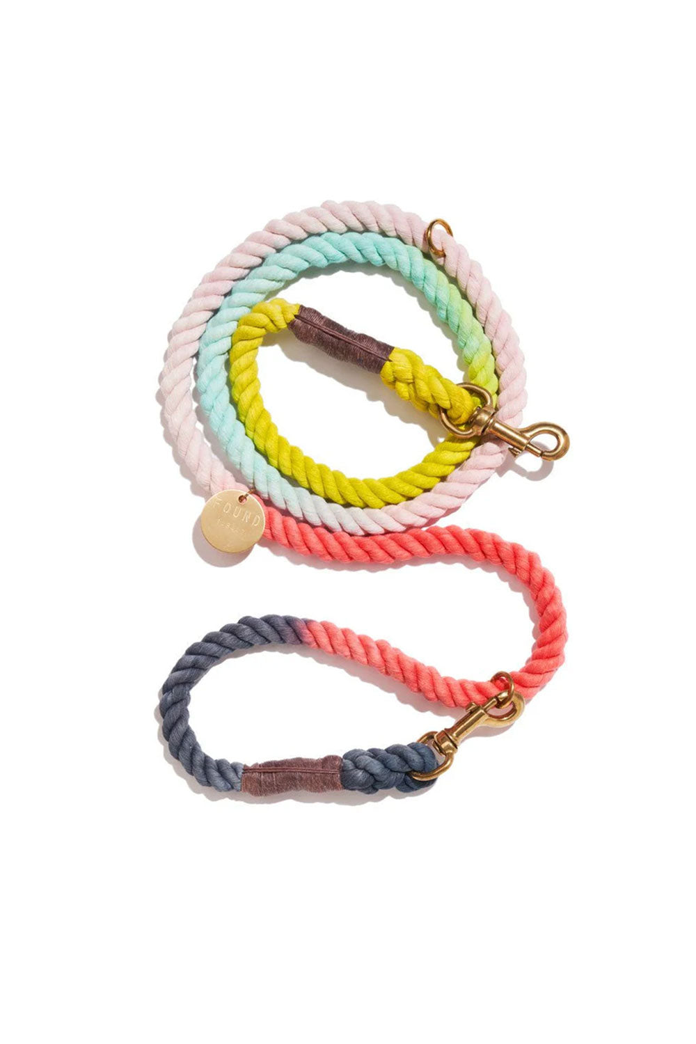 FOUND MY ANIMAL OMBRE COTTON ROPE DOG LEASH, ADJUSTABLE