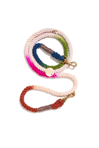 FOUND MY ANIMAL OMBRE COTTON ROPE DOG LEASH, ADJUSTABLE