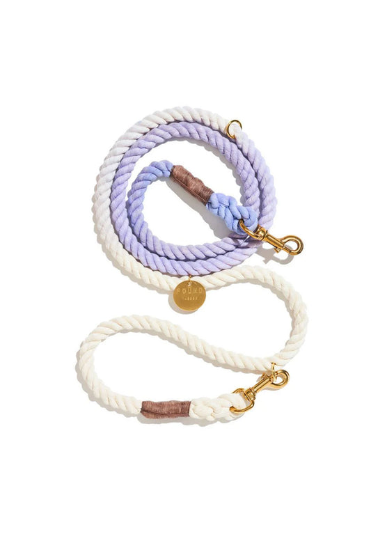 FOUND MY ANIMAL COTTON ROPE DOG LEASH, BOLT SNAPS, ADJUSTABLE - WISTERIA